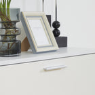 HOMCOM Narrow Shoe Storage Cabinet with 3 Flip Drawers & Adjustable Shelves - High Gloss White-Compact design, ideal for small entryways, hallways, or any narrow places