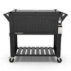 Permasteel 80 qt Furniture Style Patio Cooler with Divider - Black-The removable divider allows for five configurable styles to meet your needs 