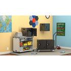 Luxor 10-Device Modular Locking AC Charging Cabinet for 13" Tablets/Laptops-Cabinets can sit on shelves, mount to walls, be stacked, or connected to optional dollies for mobility