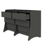 Manhattan Comfort Coney 27.55" Mid-Century Modern Dresser 2-Piece Set - Grey-Unique Continuous Side Panels to Create Curved Legs.