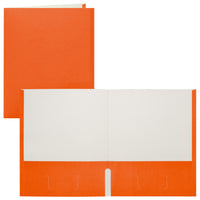 Staples Twin Pocket Portfolio - Letter Size - Orange-Paper cover with orange exterior