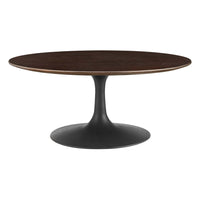 Modway Lippa 36" Round Wood Coffee Table - Black Cherry Walnut-Modern Coffee Table