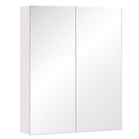 HOMCOM Wall Mount Bathroom Medicine Cabinet with Mirror and Storage - Light Lilac-Wall-mounted design, takes up little space  