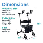 Journey UPWalker EZ Lite Upright Mobility Walker - Black-Includes padded height-adjustable armrests for a more ergonomic fit
