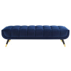 Modway Adept 60" Performance Velvet Bench - Midnight Blue-Some Assembly Required