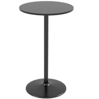 HOMCOM 40" Tall Round Bar Table - Black-Modern design with sleek lines and smooth tabletop