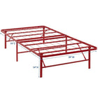 Modway Horizon Stainless Steel Twin Bed Frame - Red-Non-Marking Foot Caps