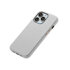 General Supply Goods + Co Vegan Leather Case with Metallic Buttons and MagSafe Compatible for iPhone 13/13 Pro - Silver Grey-Dimensions: 0.4"L x 3"W x 5.8"H