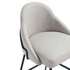 Manhattan Comfort Gracie 22" Modern Leatherette Upholstered Counter Stool - Stone and Black-Features High Density Foam Filled For Comfort and Durability. 