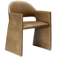 Modway Talia Vegan Leather Dining Armchair - Toast-Premium Faux Leather Upholstery