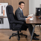 HOMCOM Big and Tall Executive Chair for Home - 450 lbs Capacity - Black-High back supports spine alignment and comfort