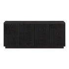 Hudson&Canal Hanson TV Stand for TV's up to 65" - Black Grain-A transitional design accommodates TVs up to 65" for your entertaining space