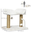 PawHut Cat Tree Tower Condo with Jute Scratching Posts - White-Made from particle board, keeping the cat tree stable 