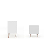 Manhattan Comfort Rockefeller Mid-Century Modern Dresser and Nightstand Set - White-30 Day Limited Manufacturer's Warranty