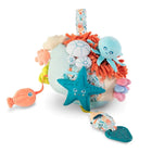Miniland Sensorial Reef-Sensorial activity center with many different textures, contrasting colors, mirror and it's removable rattle octopus-shaped rattle! It also can be hung up!