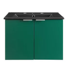 Modway Maybelle 24" Wall-Mount Bathroom Vanity - Green/Black-Modern Bathroom Vanity