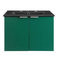 Modway Maybelle 24" Wall-Mount Bathroom Vanity - Green/Black-Modern Bathroom Vanity