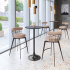 Zuo Saku Swivel Barstool - Beige/Brown-Dimensions: 20.5" L x 24.4" W x 38.8" H