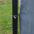 Outsunny Hardtop Polycarbonate Roof Aluminum Framed Patio Gazebo - 10' x 10' - Grey-Four curtains to provide privacy when required, with netting to keep insects and bugs out 