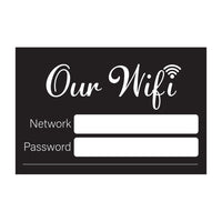 Cosco Rewritable WIFI Password Indoor Sign - 6" x 4" - Black and White-This rewritable WiFi password sign provides a convenient way to clearly display network information for guests and visitors