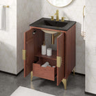 Modway Daylight 24" Bathroom Vanity - Black/Walnut-8" Centerset Holes