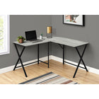 Monarch Specialties 7196 Computer Desk - 55"L/Grey Top/Black Metal Corner-Space-saving corner design to create a functional workspace and spread out your work on the easy to clean top, whether it is for studying, writing, or working on your laptop.