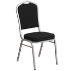 Flash Furniture HERCULES Series Crown Back Stacking Banquet Chair in Black Fabric - Silver Frame-500 lb. Weight Capacity