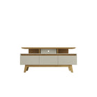 Manhattan Comfort Yonkers 62.99" Mid-Century Modern TV Stand - Off White and Cinnamon-Mid-Century Modern TV Stands for Living Room and Bedroom use