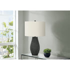 Monarch Specialties 24" H Table Lamp - Black Resin / Ivory / Cream Shade-The easy to use 3-way rotary switch holds a single bulb (not included) with a maximum outage of 100W/120V to adjust the lighting ambiance and instantly brighten or dim a room