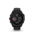 Garmin fēnix 8 - Solar Outdoor Recreation/Adventure Watches - 47 mm - Sapphire, Carbon Gray DLC Titanium with Black/Pebble Gray Silicone Band-7