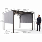 Outsunny 10 ft W x 10 ft L Outdoor Pergola Patio Gazebo Canopy - Grey-Top canopy can be sliding in sides to keep the shading area