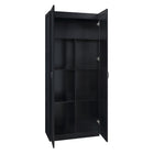 Manhattan Comfort Cornelia 59.22" 2-Piece Modern 14-Shelf Storage Closet - Black-Ample Storage in a Stylish and Space-Saving Design. Option to Add on Collection Units to Create a Wider Wardrobe