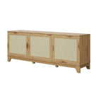 Manhattan Comfort Sheridan 62.99" Mid-Century Modern TV Stand - Nature-Lifted Framed Solid Wood Legs for Fashion and Durability