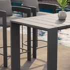Modway Tahoe Rectangle Outdoor Aluminum Bar Table - 59" - Grey-Bar-height Design