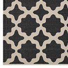 Modway Cerelia Moroccan Trellis Indoor/Outdoor Area Rug - 8 ft W x 10 ft L - Black/Beige-100% Soft Polypropylene