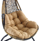 Modway Abate Wicker Rattan Outdoor Patio Swing Chair - Black Mocha-Assembly Required