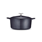 Tramontina 5.5 Qt Enameled Cast Iron Series 1000 Covered Round Dutch Oven - Dark Blue-Stainless Steel Knob: Solid cast construction is extremely durable and oven-safe