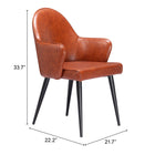 Zuo Silloth Dining Chair - Brown-3 year limited warranty