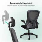 MotionGrey MC2 Ergonomic Office Chair - High-Density Foam Seat with Flip-Up Armrests - Black-5