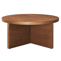Modway Silas Round Wood Coffee Table - Walnut-Modern Round Coffee Table