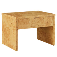 Modway Hudson 1-Drawer Burl Wood Nightstand - Natural-Modern Nightstand