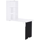 HOMCOM 23.5" Wall Mounted Table Fold Out Convertible Desk - White and Black-The ideal space-saving solution for any homeowner looking to store essential items and reduce clutter