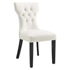 Modway Silhouette Performance Velvet Dining Chairs - White - 2 Pack-Classic Button Tufting