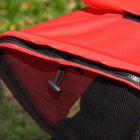 PawHut Luxury One-click Folding Lightweight Pet Stroller - Red-3 positions adjustable canopy and mesh window for good air circulation and better visibility 