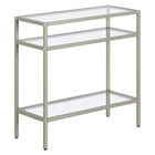 Hudson&Canal Sivil 24"W Rectangular Side Table - Satin Nickel-A modern contemporary design for your living room, bedroom, and more