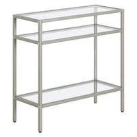 Hudson&Canal Sivil 24"W Rectangular Side Table - Satin Nickel-A modern contemporary design for your living room, bedroom, and more