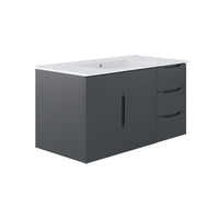 Modway Vitality 36" Bathroom Vanity - Grey/White-Modern Bathroom Vanity