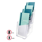 Literature Rack - Desk - 4 tier - Clear (77701)-Colour: Clear