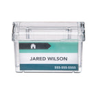 Deflecto Grab-A-Card Outdoor Business Card Holder - Clear-Detach card holder from mounting bracket to store for later use
