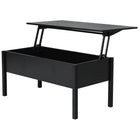 HOMCOM 39" Modern Lift Top Coffee Table with Hidden Storage Compartment - Black-Lift top coffee table with hidden storage space for storing your home items